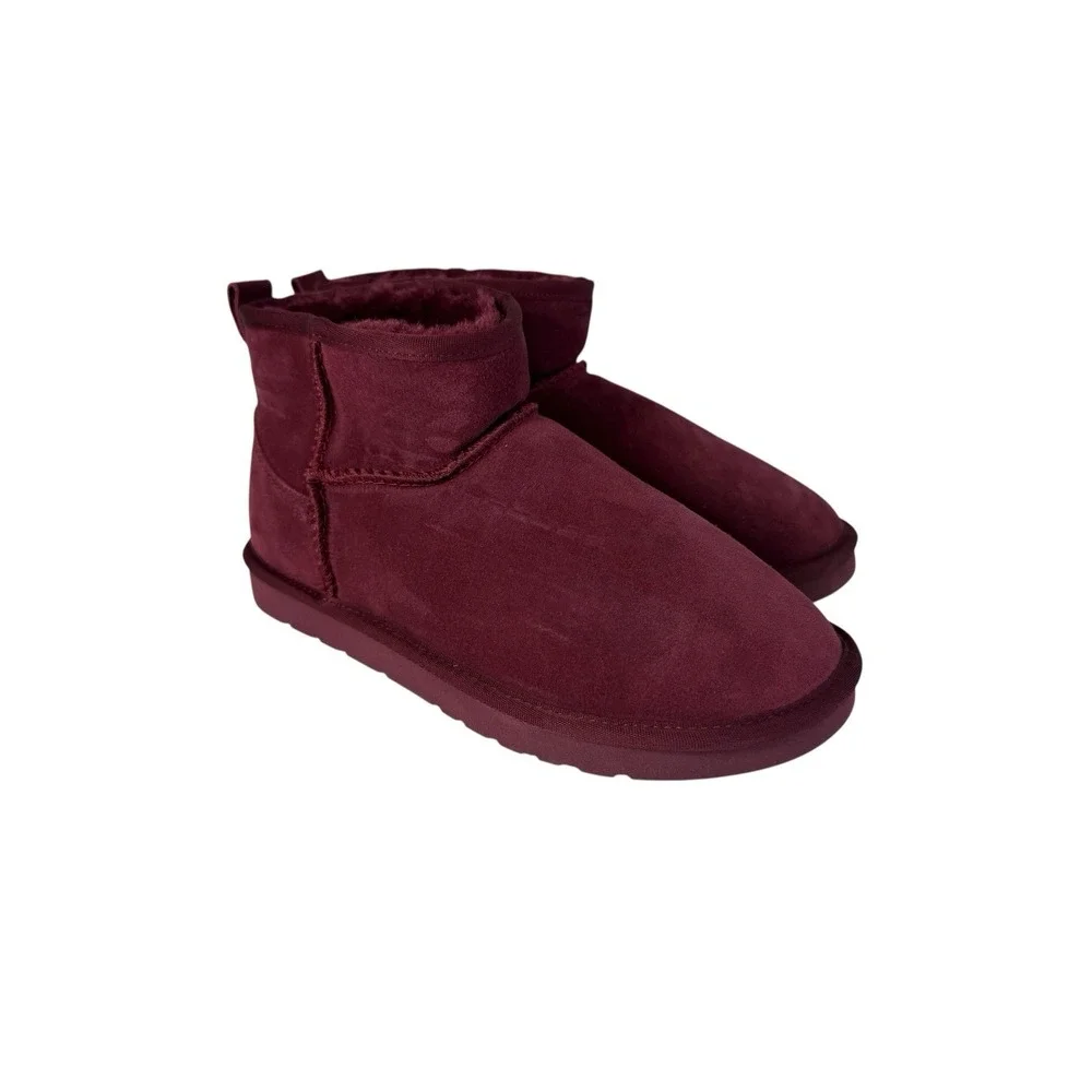 LAMO Wine Color Ankle Suede Boots Women's No Size Fits 7‎ No Box